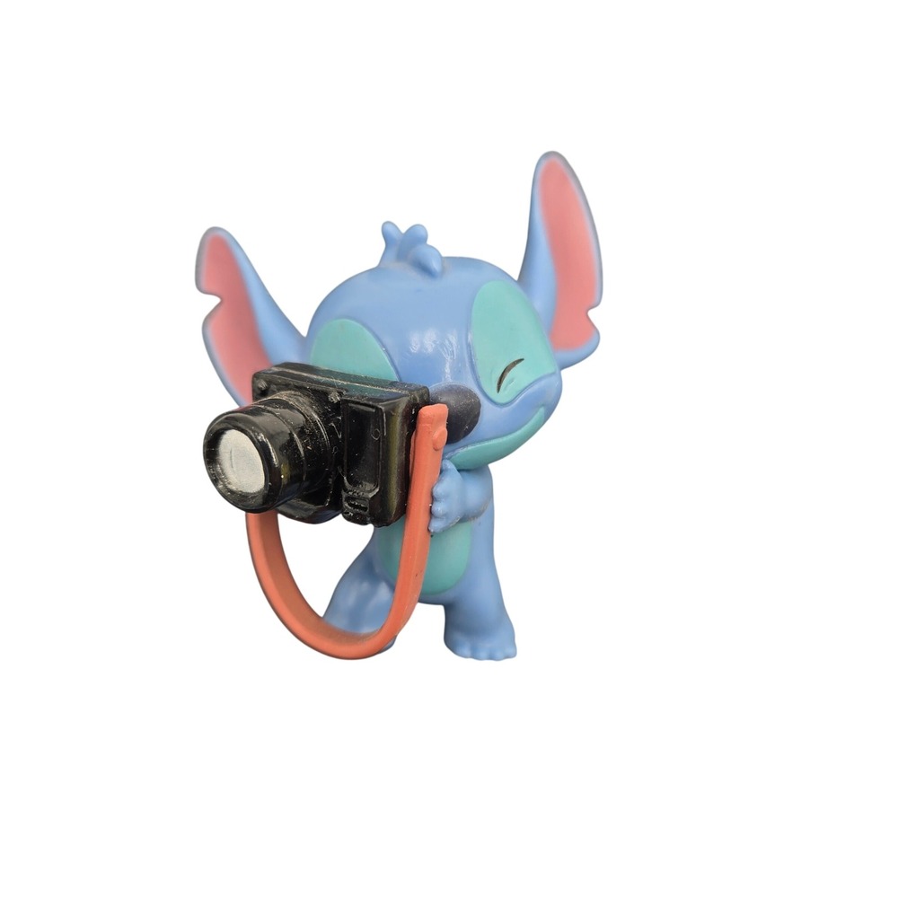 Disney Lilo & Stitch Figure Stitch with Camera Mini‎ Collectible Blue Alien Toy